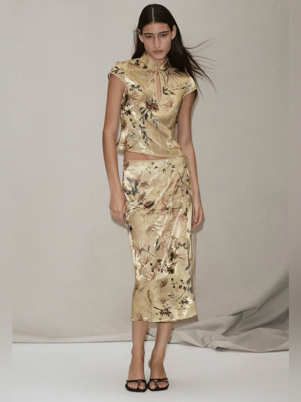 JACQUARD-WEAVE WRAP SKIRT
